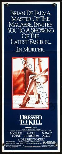 3j427 DRESSED TO KILL insert '80 Brian De Palma shows you the latest fashion in murder, sexy legs!