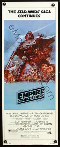 3j435 EMPIRE STRIKES BACK style B insert '80 George Lucas sci-fi classic, cool artwork by Tom Jung!