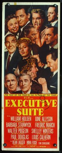 3j438 EXECUTIVE SUITE insert '54 William Holden, Barbara Stanwyck, Fredric March, June Allyson