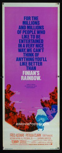 3j451 FINIAN'S RAINBOW insert movie poster '68 Francis Ford Coppola, Fred Astaire & Petula Clark