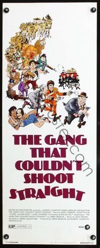 3j472 GANG THAT COULDN'T SHOOT STRAIGHT insert '71 Jerry Orbach, Mort Drucker wacky gangster art!