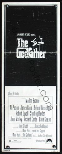 3j487 GODFATHER insert poster '72 Marlon Brando, Al Pacino, Francis Ford Coppola crime classic!
