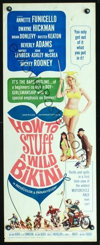 3j524 HOW TO STUFF A WILD BIKINI insert '65 Annette, Buster Keaton, motorcycles & beach babes!