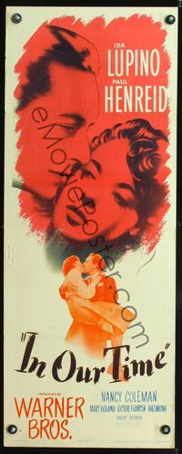 3j533 IN OUR TIME insert movie poster '44 Ida Lupino & Paul Henreid in World War II romance!