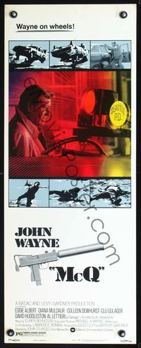 3j610 McQ insert poster '74 John Sturges, police detective John Wayne, Eddie Albert, cool images!