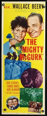 3j614 MIGHTY McGURK insert movie poster '46 great artwork of boxing Wallace Beery & Dean Stockwell!