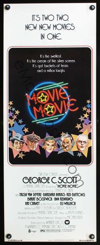 3j621 MOVIE MOVIE insert '78 George C. Scott, Stanley Donen parody of 1930s movies, art of stars!