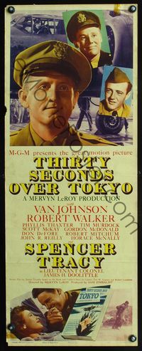 3j764 THIRTY SECONDS OVER TOKYO insert '44 pilots Spencer Tracy, Robert Walkter & Van Johnson!