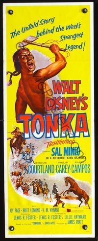 3j770 TONKA insert poster '57 Sal Mineo, Disney Native Americans, cool completely different art!