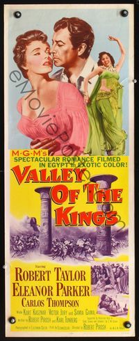 3j782 VALLEY OF THE KINGS insert '54 different romantic art of Robert Taylor & Eleanor Parker!