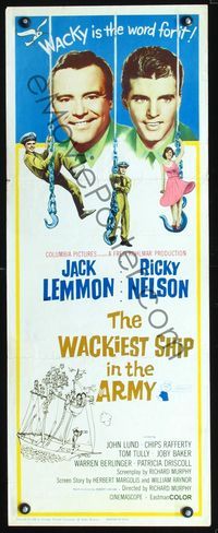 3j787 WACKIEST SHIP IN THE ARMY insert '60 Jack Lemmon, Ricky Nelson, wacky is the word for it!