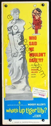 3j795 WHAT'S UP TIGER LILY insert '66 wacky Woody Allen Japanese spy spoof with dubbed dialog!