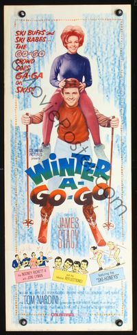 3j800 WINTER A GO-GO insert movie poster '65 ski buffs & ski babes in the snow-snow!