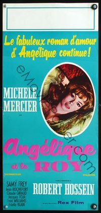 3j011 ANGELIQUE & THE KING Italian locandina movie poster R60s close-up of sexy Michele Mercier on her back!