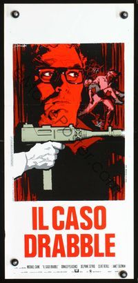 3j027 BLACK WINDMILL Italian locandina poster '74 great art of Michael Caine, uzi by A. Cesselon!
