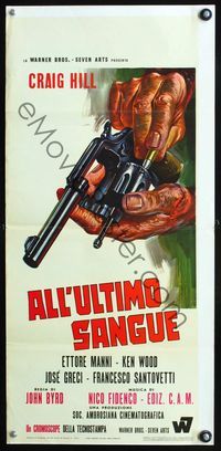 3j039 BURY THEM DEEP Italian locandina poster '68 All'ultimo sangue, art of hands reloading gun!
