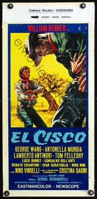 3j052 CISCO Italian locandina movie poster '66 William Berger, George Wang, cool gunslinger artwork!