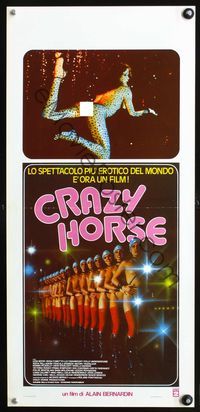 3j060 CRAZY HORSE Italian locandina poster '77Crazy Horse de Paris, row of nude dancers, sexy woman!