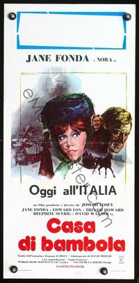 3j076 DOLL'S HOUSE Italian locandina poster '73 Rodolfo Gasparri art of Jane Fonda, Edward Fox!