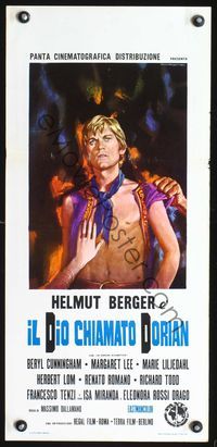 3j080 DORIAN GRAY Italian locandina '70 Rodolfo Gasparri art of Helmut Berger in the title role!