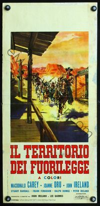 3j127 HANNAH LEE Italian locandina poster R62 Macdonald Carey, cool art of bandits riding into town!