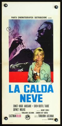 3j136 HET SNO Italian locandina poster '68 cool crime image of sexy girl w/gun, doing hard drugs!