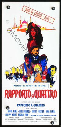 3j157 JUSTINE Italian locandina movie poster '69 cool pop art of super sexy Anouk Aimee, Bogarde!