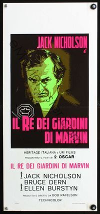 3j159 KING OF MARVIN GARDENS Italian locandina '76 Bob Rafelson, cool portrait of Jack Nicholson!