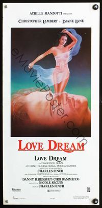 3j173 LOVE DREAM Italian locandina '88 Cecchini art of Christopher Lambert fantasizing about Lane!