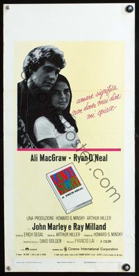 3j175 LOVE STORY Italian locandina poster '71 great romantic close up of Ali MacGraw & Ryan O'Neal!
