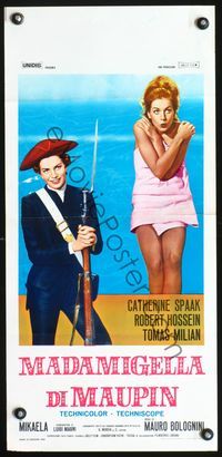 3j180 MADAMIGELLA DI MAUPIN Italian locandina poster '66 Bolognini, image of Catherine Spaak as man!