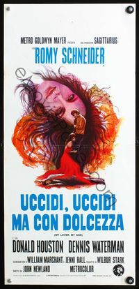 3j199 MY LOVER MY SON Italian locandina '70 creepy art of Romy Schneider & Houston by Orissenko!