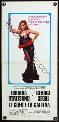 3j209 OWL & THE PUSSYCAT Italian locandina poster '71 sexiest Barbra Streisand in wild lingerie!