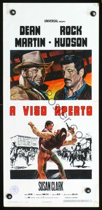 3j251 SHOWDOWN Italian locandina poster '73 RSM art of tough cowboys Rock Hudson & Dean Martin!