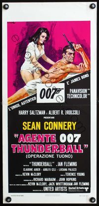 3j273 THUNDERBALL Italian locandina R80s great different art of Sean Connery as 007 by Ciriello!