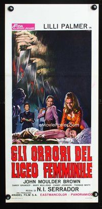 3j142 HOUSE THAT SCREAMED Italian locandina poster '71 cool different horror art by Renato Casaro!