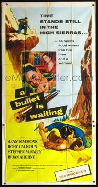 3k350 BULLET IS WAITING 3sheet '54 Jean Simmons is trapped with Rory Calhoun & Stephen McNally!