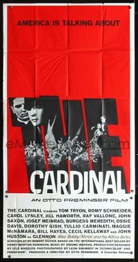 3k354 CARDINAL three-sheet poster '64 Otto Preminger, Romy Schneider, Tom Tryon, Saul Bass art!