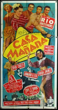 3k356 CASA MANANA three-sheet movie poster '51 Spade Cooley & The Rio Brothers, sexy Yadira Jiminez!