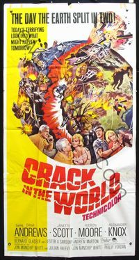 3k376 CRACK IN THE WORLD three-sheet '65 atom bomb explodes, thank God it's only a motion picture!