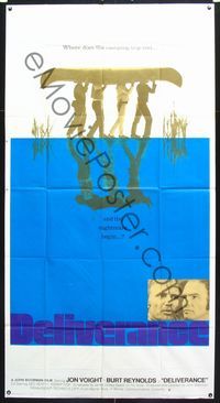 3k387 DELIVERANCE int'l 3sh '72 John Boorman, completely different image of 4 guys carrying canoe!
