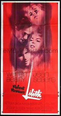 3k501 LILITH three-sheet '64 Warren Beatty, Jean Seberg, Peter Fonda, directed by Robert Rossen!