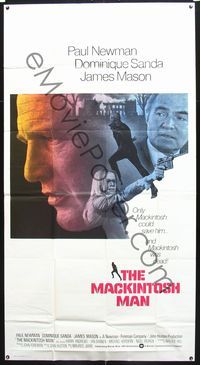 3k508 MACKINTOSH MAN int'l 3sheet '73 Paul Newman, Dominique Sanda, Mason, directed by John Huston!
