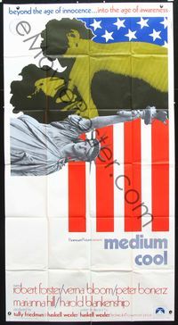 3k521 MEDIUM COOL int'l three-sheet '69 Haskell Wexler's X-rated 1960s counter-culture classic!