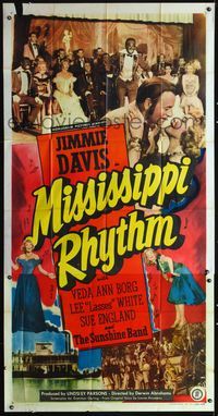 3k525 MISSISSIPPI RHYTHM three-sheet '49 Louisiana Governor Jimmie Davis, cool musical images!