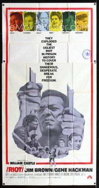 3k578 RIOT int'l 3sh '69 Jim Brown & Gene Hackman escape from jail, ugliest prison riot in history!
