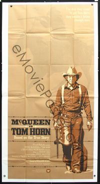 3k645 TOM HORN int'l three-sheet '80 they couldn't bring enough men to bring Steve McQueen down!