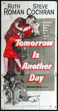 3k646 TOMORROW IS ANOTHER DAY 3sh '51 Steve Cochran wants sexy Ruth Roman no matter what the cost!