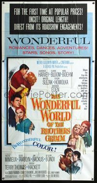 3k683 WONDERFUL WORLD OF THE BROTHERS GRIMM three-sheet movie poster '62 George Pal fairy tales!