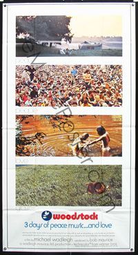 3k684 WOODSTOCK int'l 3sheet '70 four great images of the most classic rock & roll concert ever!